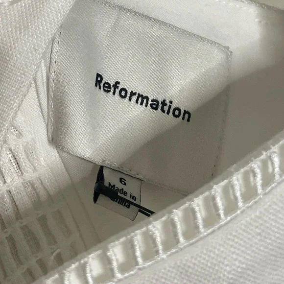 Reformation Everett Linen Dress in White - Picture 9 of 10